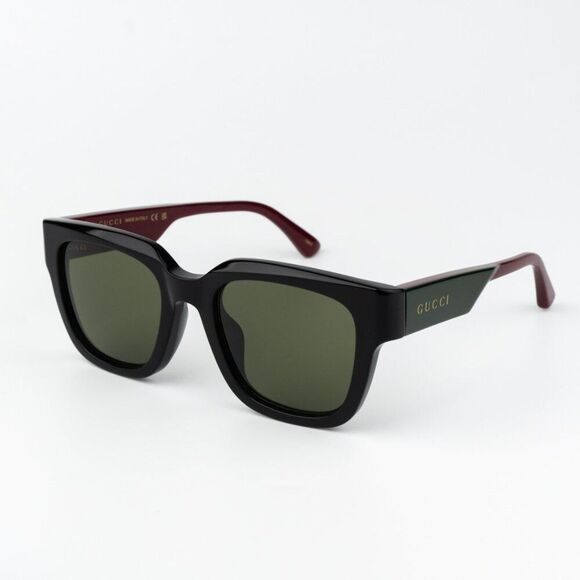 NEW Gucci GG1670SK 005 Black Red Green Square Unisex Sunglasses - Picture 1 of 13